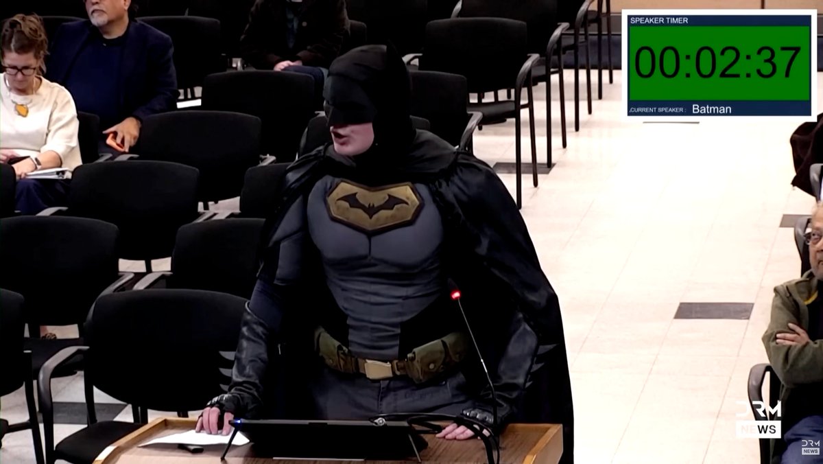You know things are really bad when you need and have Batman speaking in City Council.