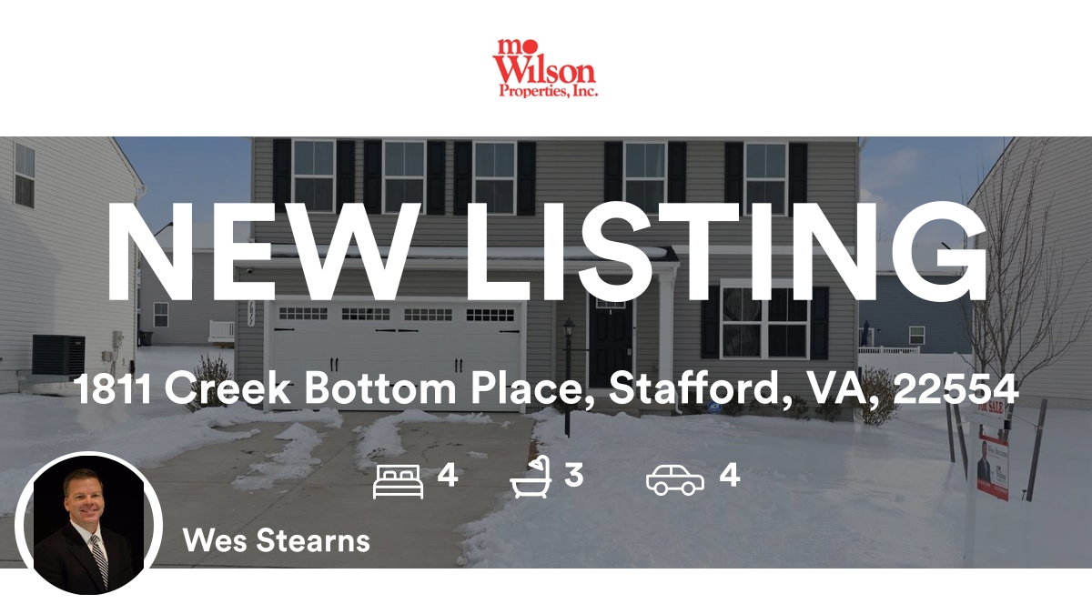 🛌 4 🛀 3 🚘 4
📍 1811 Creek Bottom Place, Stafford, VA, 22554

My latest listing on RateMyAgent.
VA 0225053331
rma.reviews/8vwb7yuggtid

...
#ratemyagent #realestate #MO_Wilson_Properties