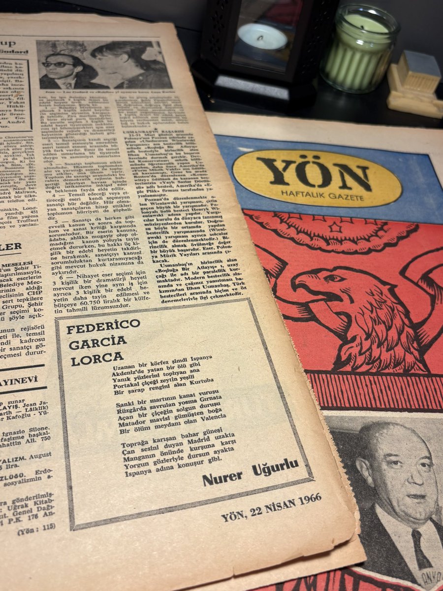 Yön’de Garcia Lorca bulmayı beklemiyordum 

“Manganın önünde kurşuna karşı”