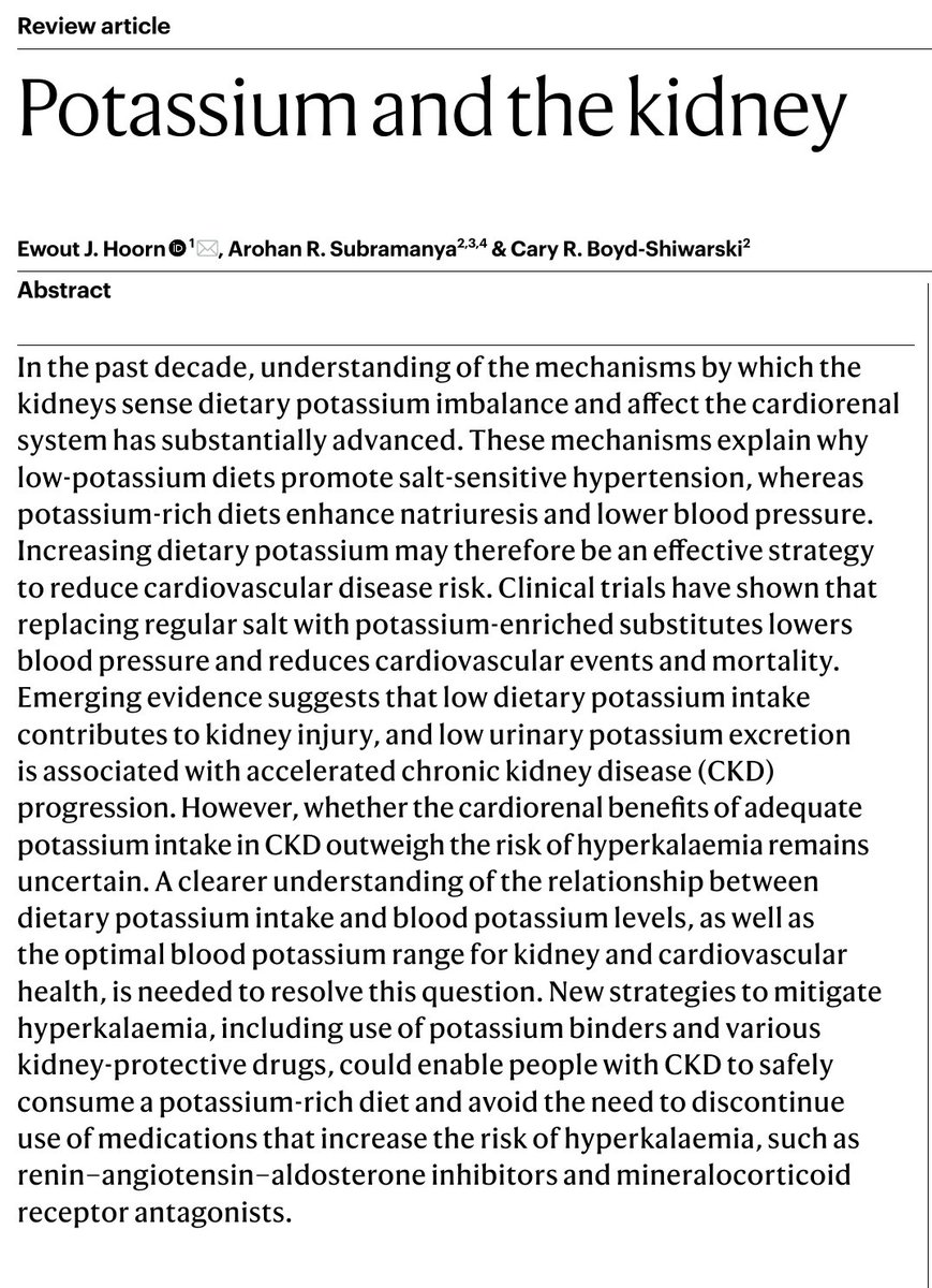 MHcsba's tweet image. NATURE 2026: Potasio y riñón
 doi.org/10.1038/s41581…
#MedEd #MedTwitter #MedX