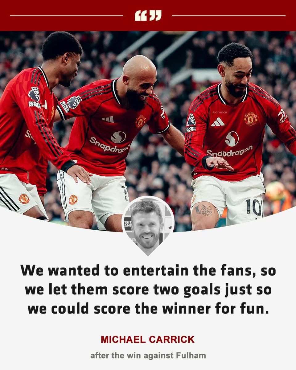 UnitedAlex7's tweet photo. 🚨| Micheal Carrick REACTS a Manchester United beat Fulham by 3-2! https://t.co/iG8y71jP71