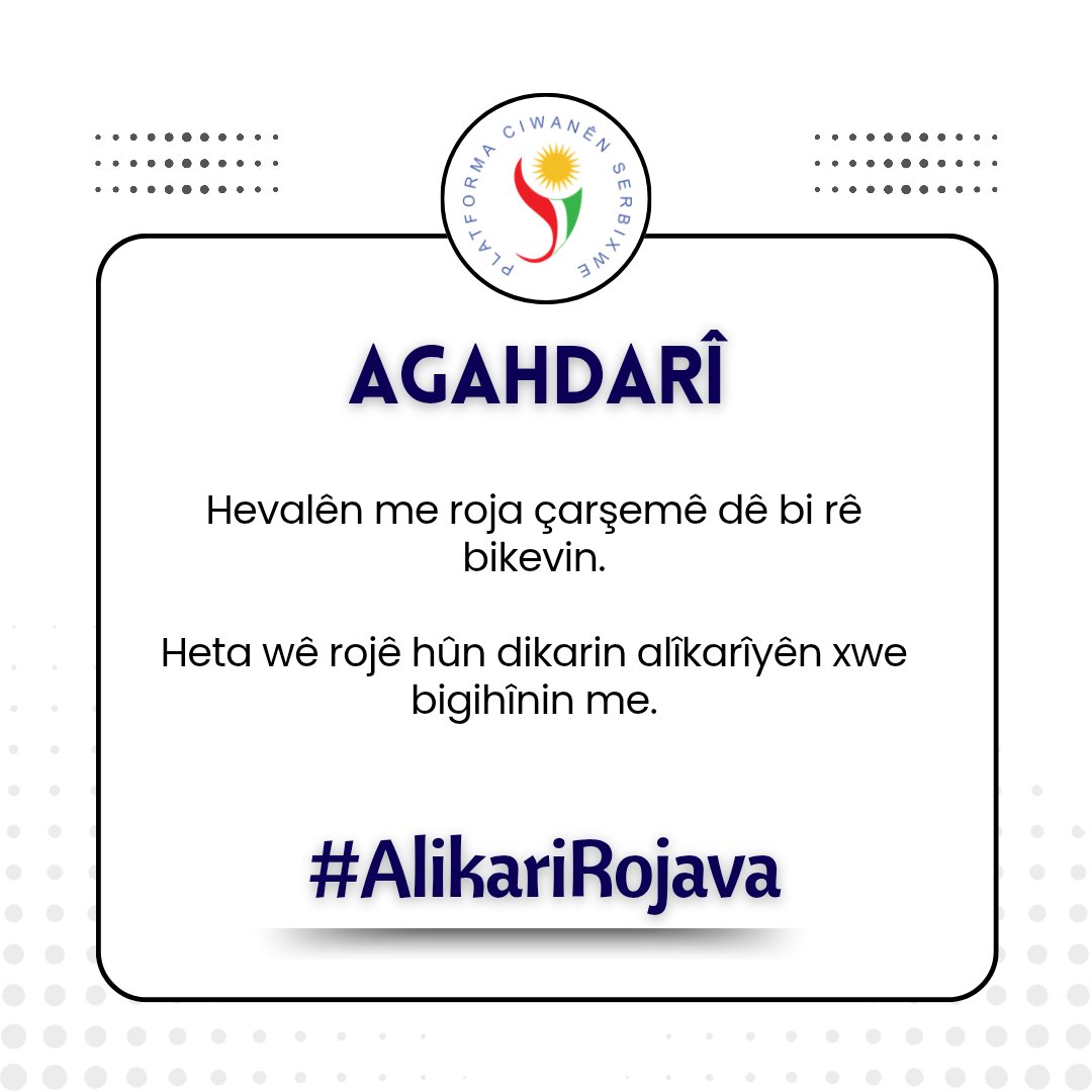 BehcetKurmanc's tweet photo. #AlikariRojava
@PCSerbixwe https://t.co/1AGjLo3Rzx