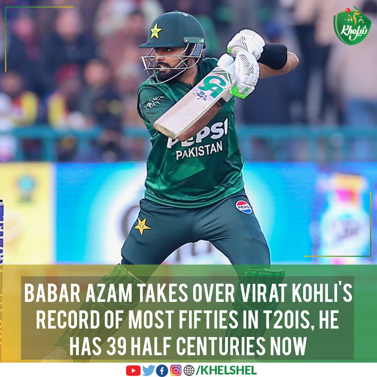 khelshel's tweet photo. 39 and counting! Babar Azam leaves Virat Kohli behind to claim the world record. The cover drive isn't the only thing that's perfect—the stats are too! 🏏✨

#Cricket | #Pakistan | #BabarAzam | #ViratKohli | #India https://t.co/ipjn2QIoAP
