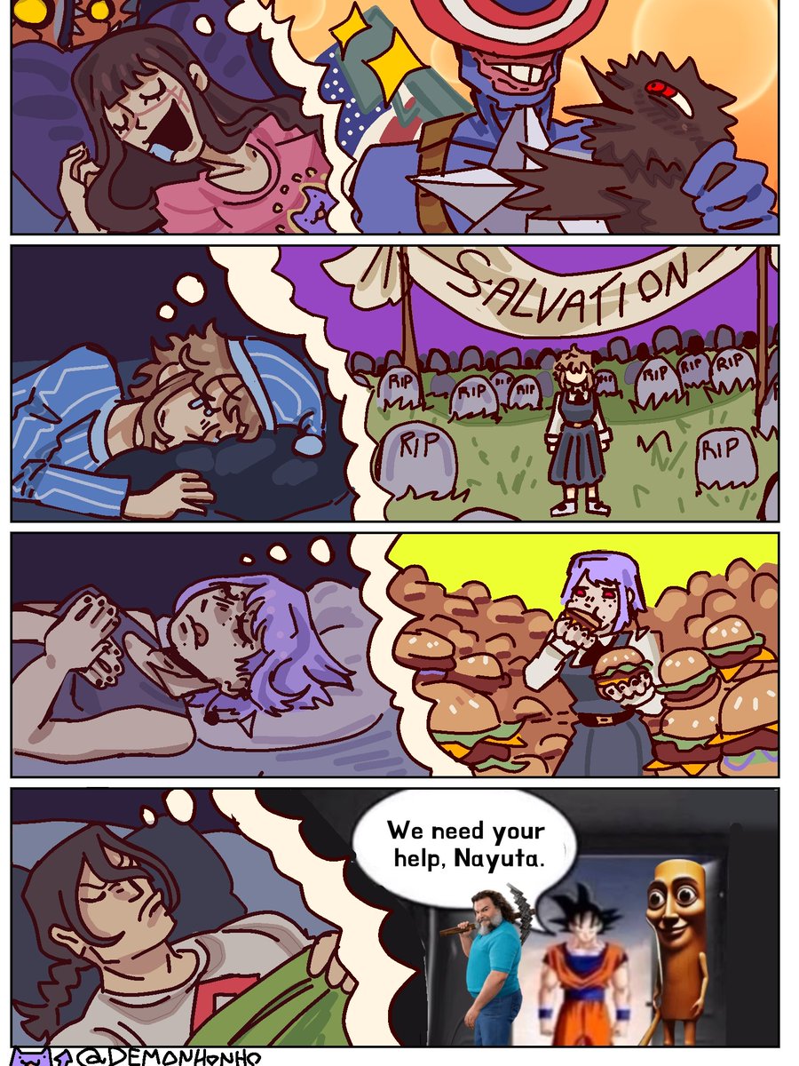 Demonhonho's tweet image. Horsemen's dreams 
#yoru #denjiman #fami #LilD #nayuta