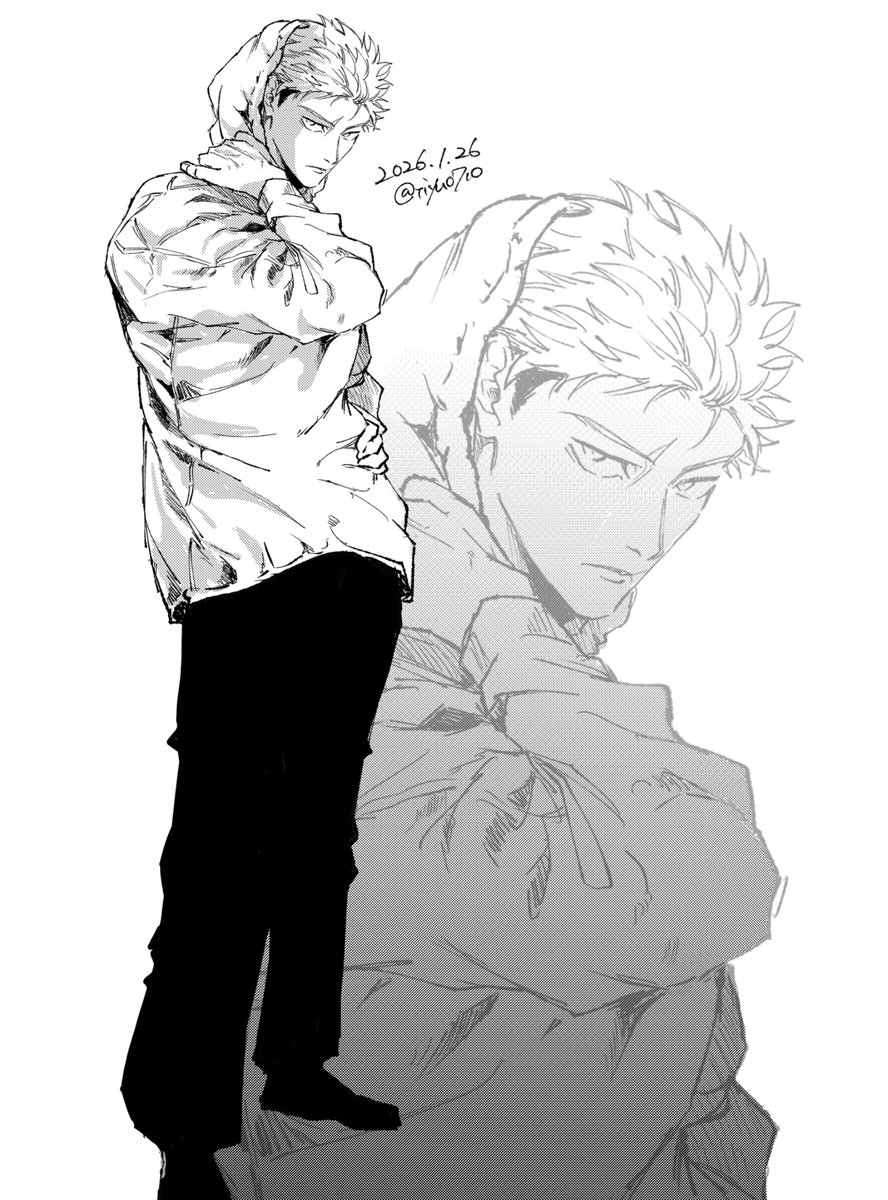 tiyu0710's tweet photo. あと個人的にもじゅろゆじは前髪上げててほしいなと思ってて描いてきたけやっぱそうなんだ？！と思って嬉しい
かっこいい、ほんとかっこいいよ https://t.co/dlcJbKw8ek