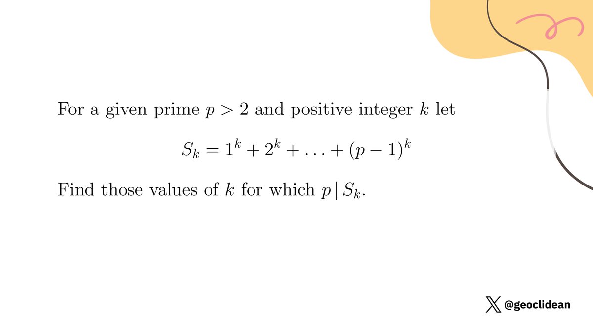 geoclidean's tweet photo. Find the values of k
#ModularArithmetic #Algebra #Polynomial #NumberTheory #RelativelyPrime #NumberTheoryUnsolved https://t.co/8gFASU6T3v
