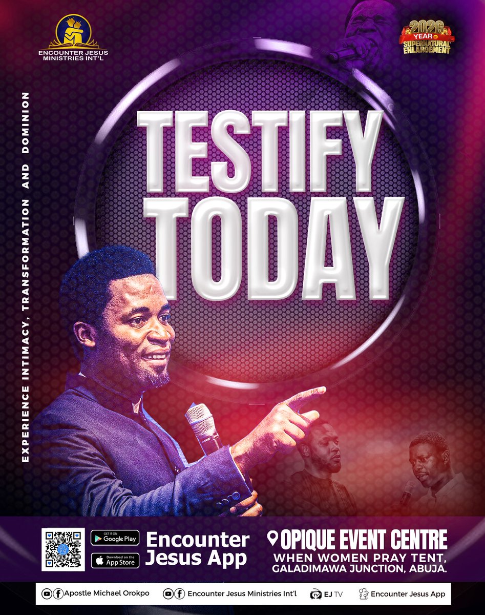EJMI_official's tweet photo. TESTIFY NOW
“Let the redeemed of the Lord say so.” – Psalm 107:2
Your testimony is a declaration of victory.
Connect now on the
Encounter Jesus APP.
#encounterjesus #ejmi #jesus
#encounterjesusinternational
#encounterjesusmanchester
#encounterjesusministryinternational https://t.co/RgFm1qGtbP