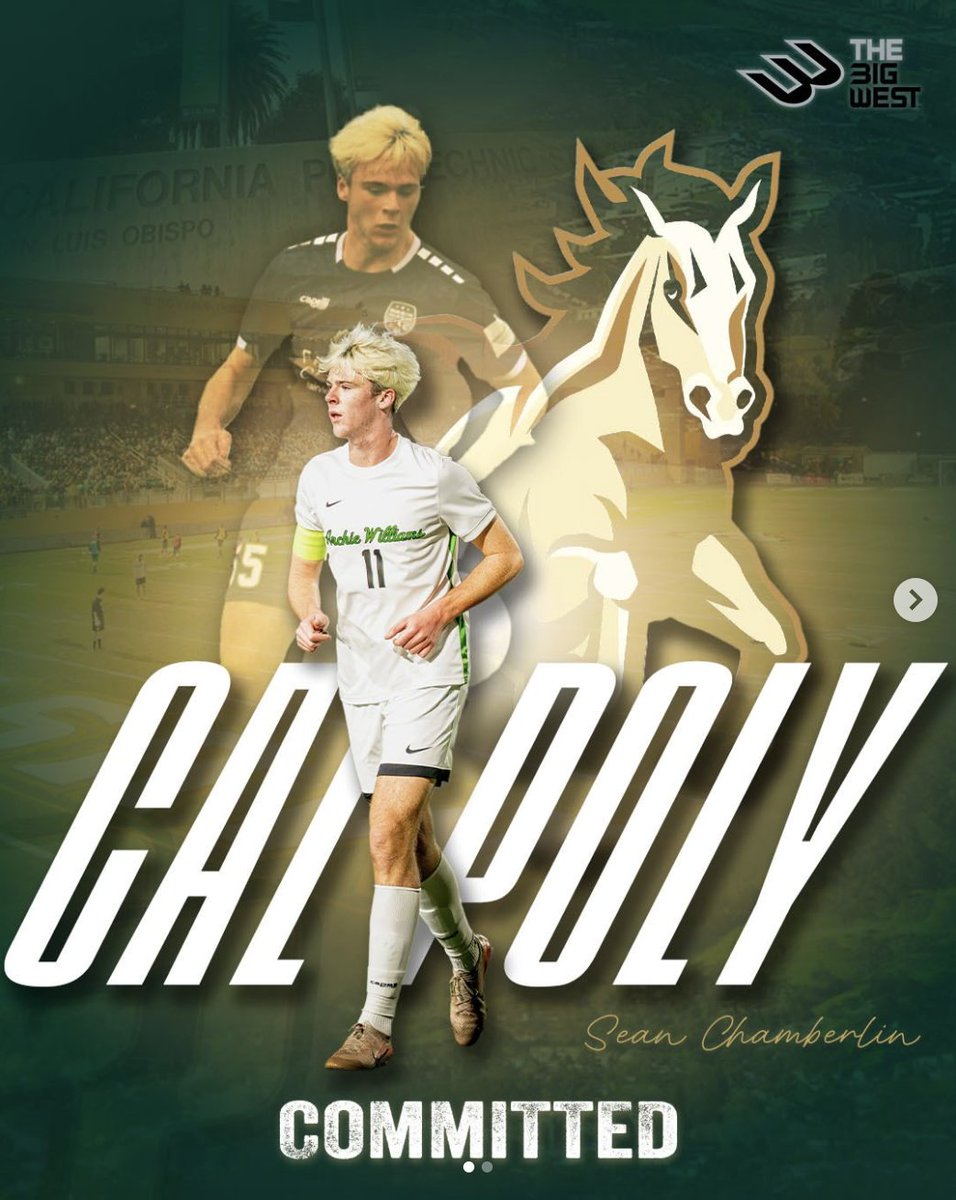 SeanChambo55's tweet photo. Excited to announce that I have committed to play Division 1 soccer at Cal Poly. I want to thank my parents, Marin FC, my coach Ricky Martin, my teammates and everyone at Archie Williams who helped get me here. @Marin_FC @ArchieW_HS @ArchieHS_sports @marinij_sports #marinsoccer https://t.co/aJsP5yaSTL