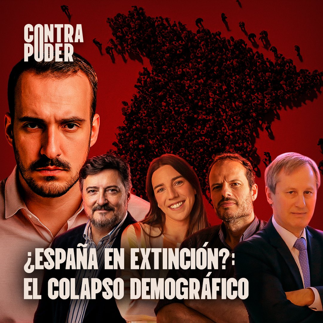 viOnemedia's tweet photo. Hoy domingo a las 21h, 'Contrapoder'. 🎙️💬

La crisis más urgente de España es una que lleva años gestándose y que está a la vista de todos: la grave falta de niños en nuestro país. La natalidad nos da un indicador de fecundidad de 1,1 hijos por mujer, la mitad de lo que sería necesario para mantener la población. 

¿Por qué hemos dejado de tener hijos? ¿Estamos ante el colapso demográfico? ¿Lo peor está por venir? ¿Hay algún remedio?  En esta edición número 19 de 

Dirigido por @carlospadilla_3, debatimos con Alejandro Macarrón, @aparachiqui, @PedroInsua1 y @almucdomper.