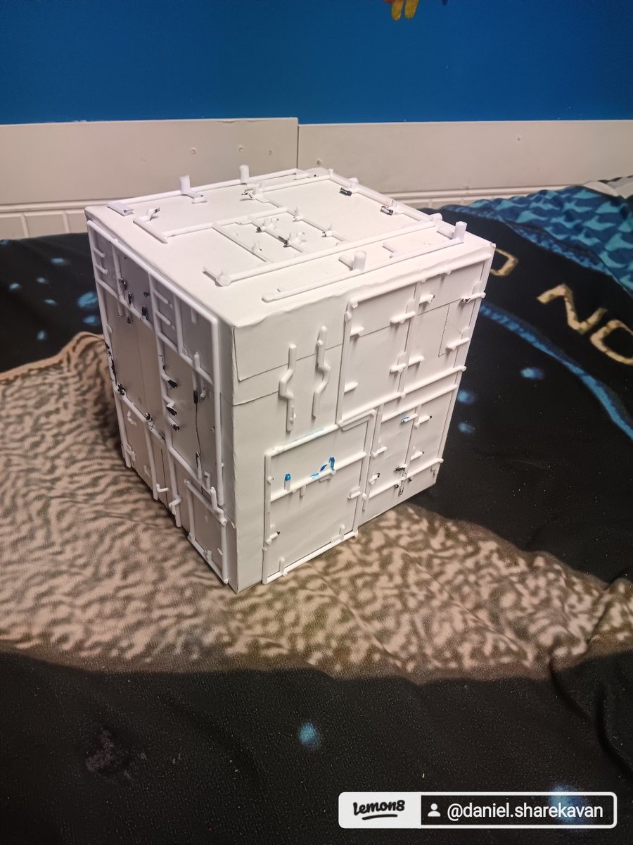 ShareKavanagh's tweet photo. My first d.i.y prototype hand built Star Trek TNG Borg Cube model. https://t.co/io3kFJuXsh