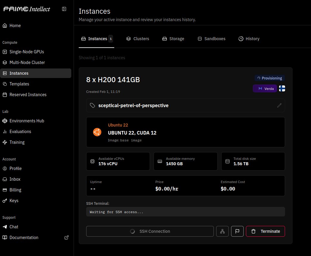 8x H200 instance screenshot