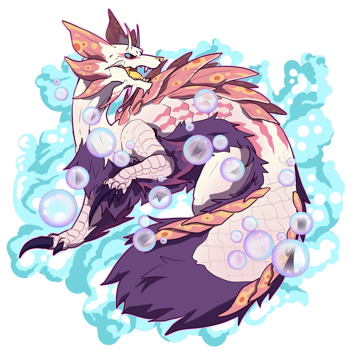 TheGooseDragon's tweet photo. Mizutsune charm and sticker design! https://t.co/MLPW4xFBkf