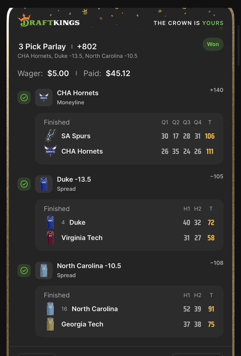 moochiegrape13's tweet photo. Solid win from yesterday! Duke continues to be a wagon and the hornets improve to 7 straight wins. This was very needed as we approach doomsday (#SuperBowl )
We must continue to grow the pot for greatness, be ready for today we have a full #cbb #nba and #nhl slate to feast from. https://t.co/GYObgh8Cff