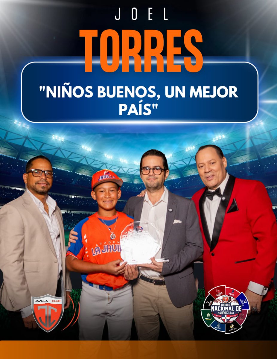 Gracias a Joel Torres por apoyar a los niños!!!.

Excelentes tus mensajes de motivación para los niños.

<a href="/joeltorresDO/">Joel Torres 🇩🇴</a>

#ApoyarALosNiñosTeHaceGrande
#TorneoNacionalDePequeñasLigas
#EventoDedicadoARaquelPeña