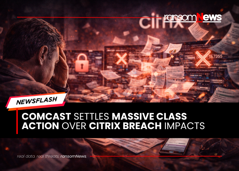 ransomnews's tweet image. ⚠️ Comcast agrees $117.5M settlement over data breach

#Comcast reached a $117.5 million agreement to settle class-action lawsuits from its October 2023 data breach tied to a #Citrix vulnerability, compensating over 30 million affected customers for compromised personal data.