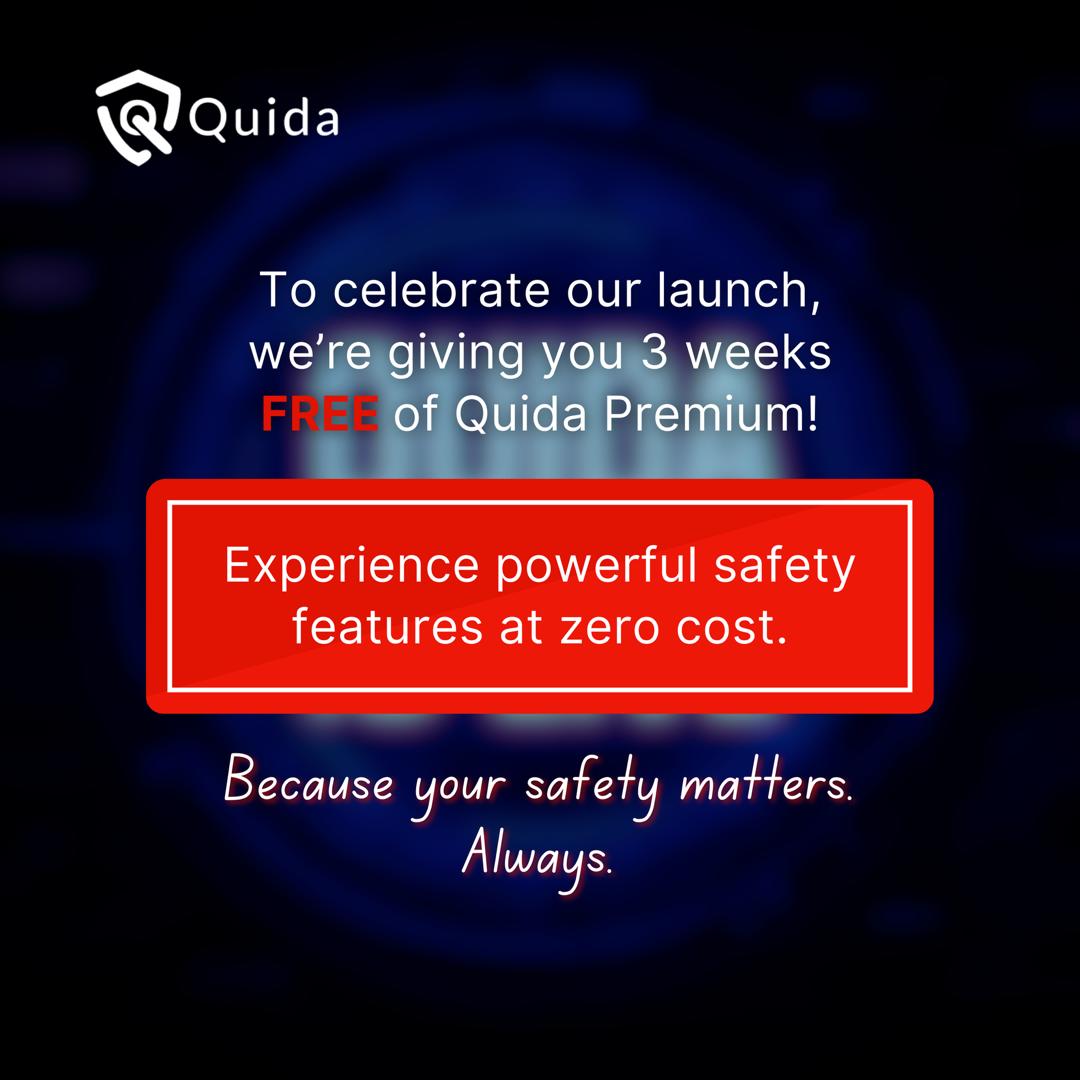 Quida_ltd's tweet photo. THE WAIT IS OVER! ๐คฉ๐
Nigeriaโs first all-in-one personal safety app is officially live on the App Store and Play Store.
๐ฒ Download today.
๐ก๏ธ Stay safe. Stay protected.
#quidaapp #staysafewithquida #quidamovement #safetystartshere https://t.co/keympeTZ6f