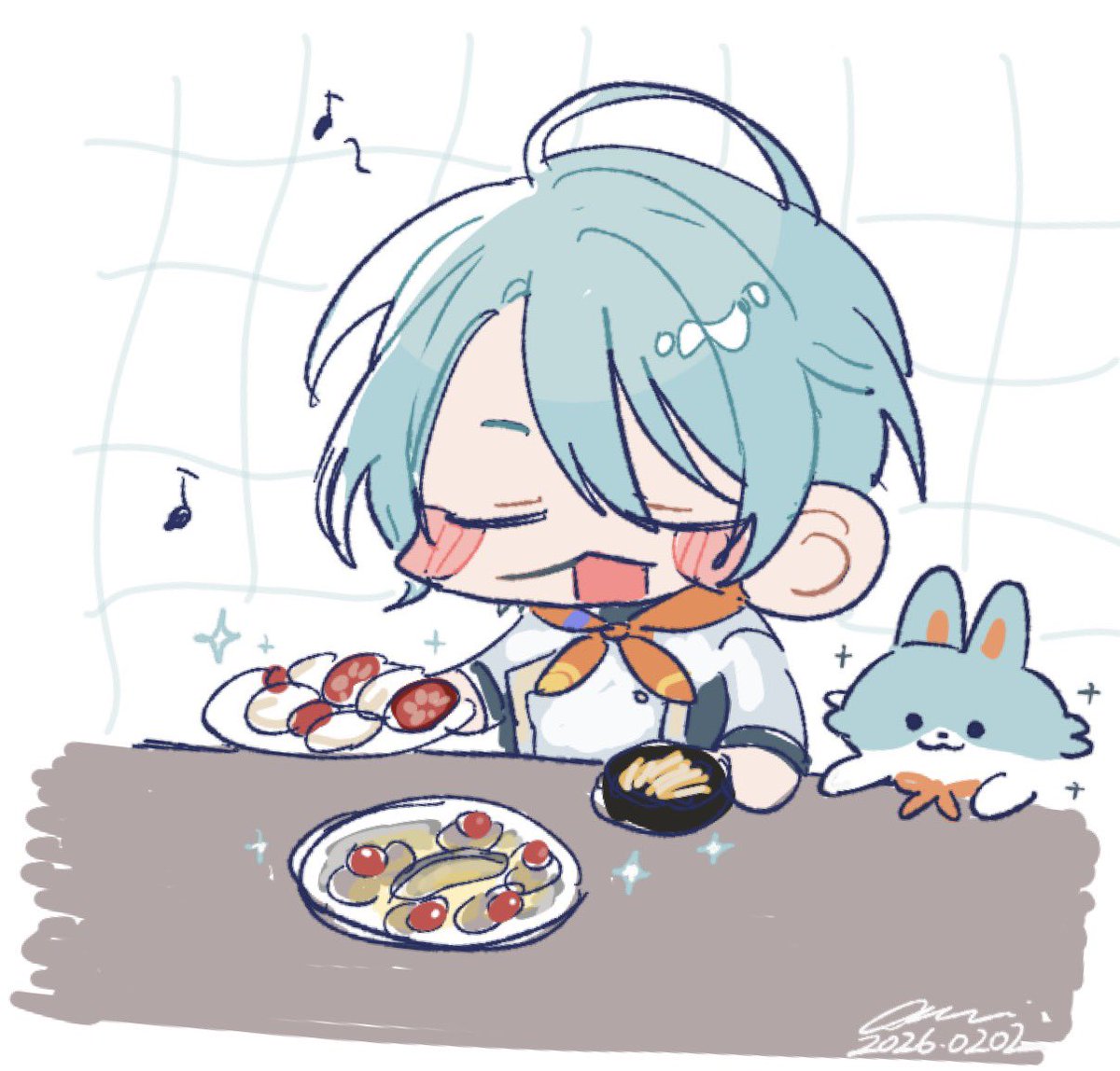 はたして初描きがこれでよかったのか
しかし料理美味しそうすぎる