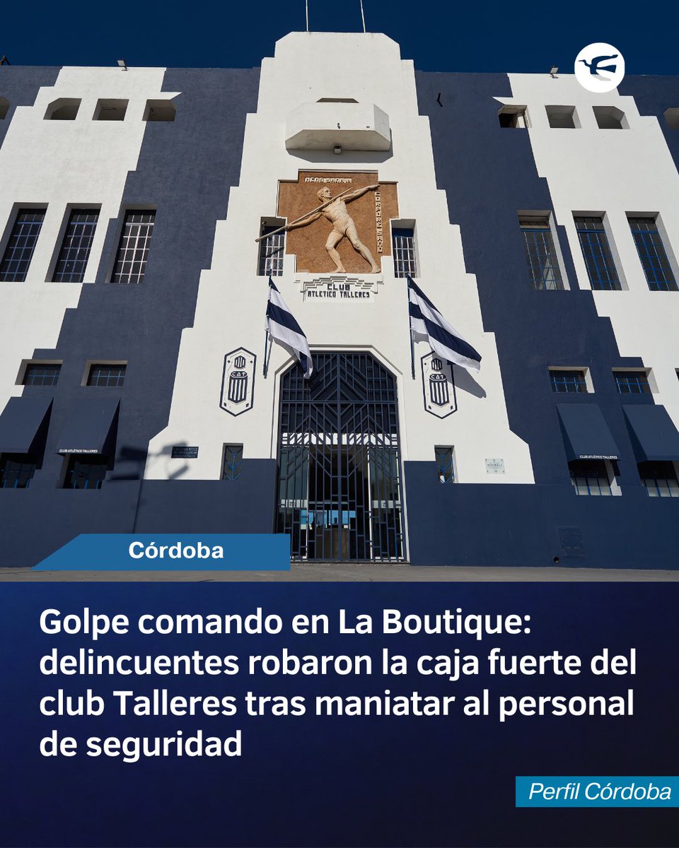 GOLPE COMANDO EN LA BOUTIQUE DE TALLERES: DELINCUENTES ROBARON LA CAJA FUERTE DEL CLUB TRAS MANIATAR AL PERSONAL

— Durante la noche, un grupo de delincuentes ingresó a las instalaciones del club Talleres y llevó adelante un violento golpe comando.

— Según las primeras