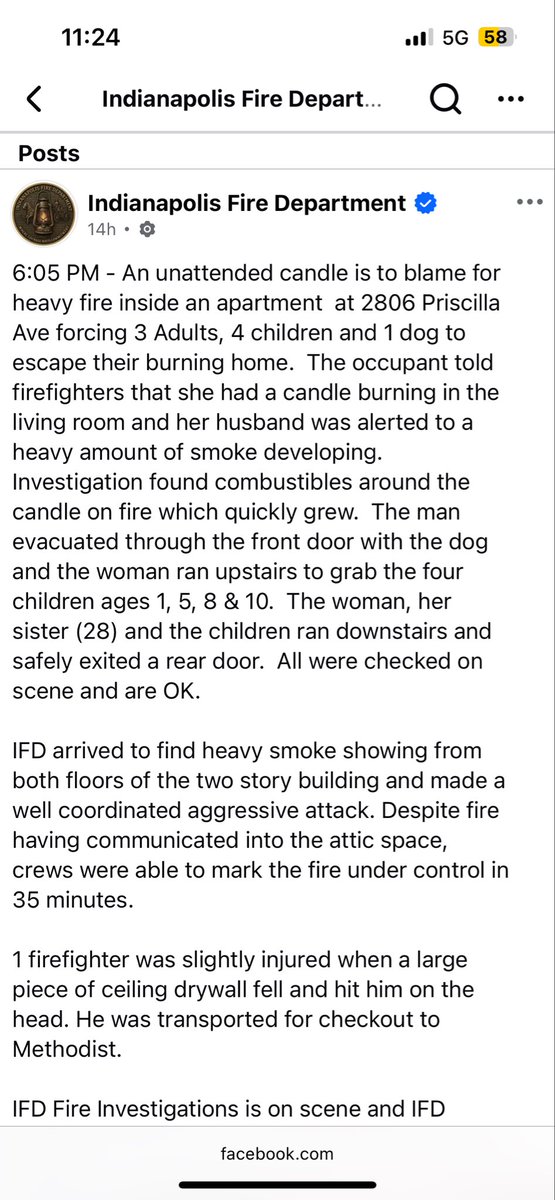 Indianapolis fire department roasting this dad harder than he tried to roast his children