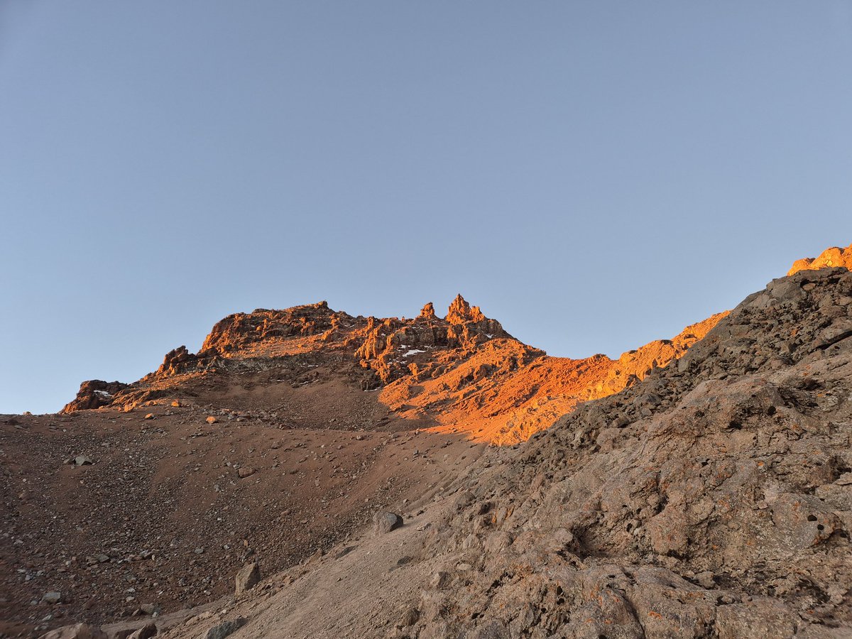 Sunrise on Mt. Kenya yesterday, magical.