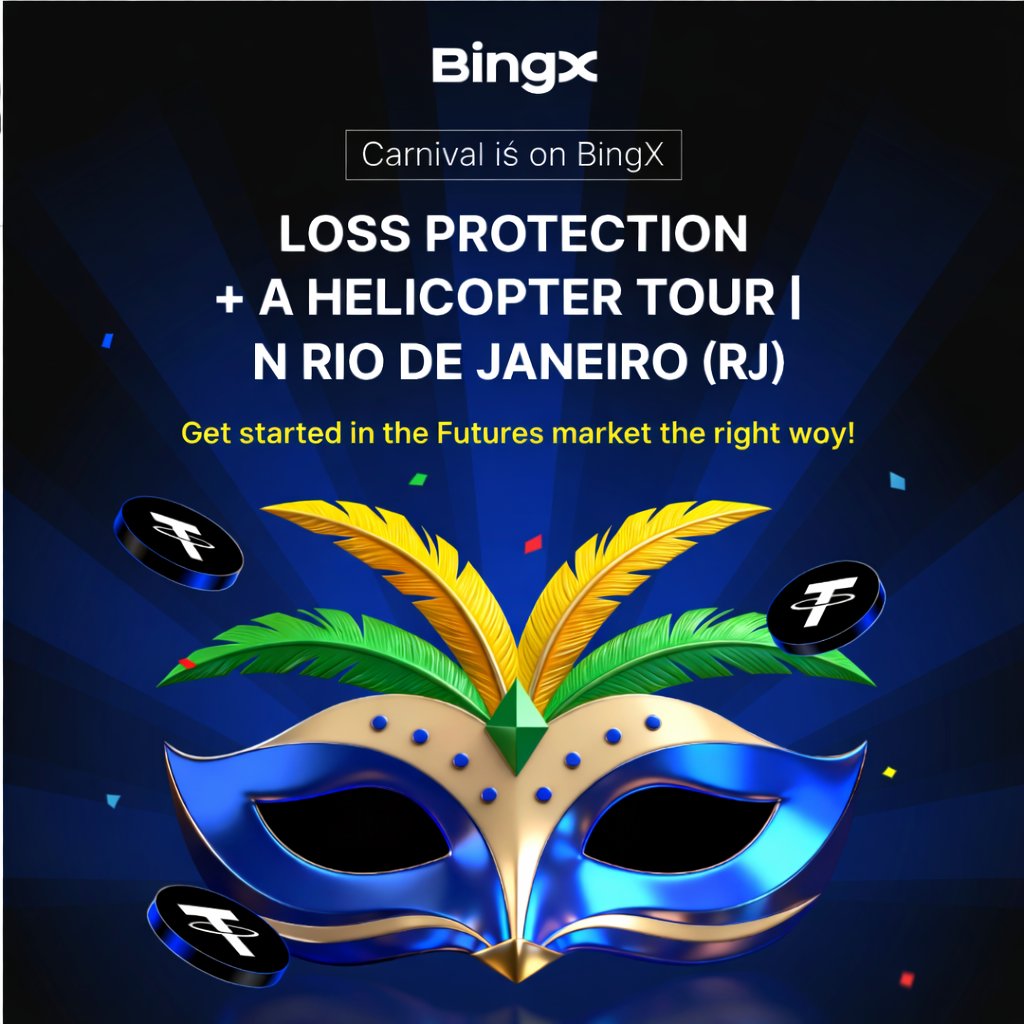 Carnival is on BingX!
Trade Futures stand a chance to win a helicopter tour in Rio de Janeiro

Start your Futures journey the right way and celebrate Carnival with BingX.
Join here:
bingx.com/pt-br/activity…

#BingXPrimeiraAventura 
#BingXBrasil #FuturesTrading #Crypto