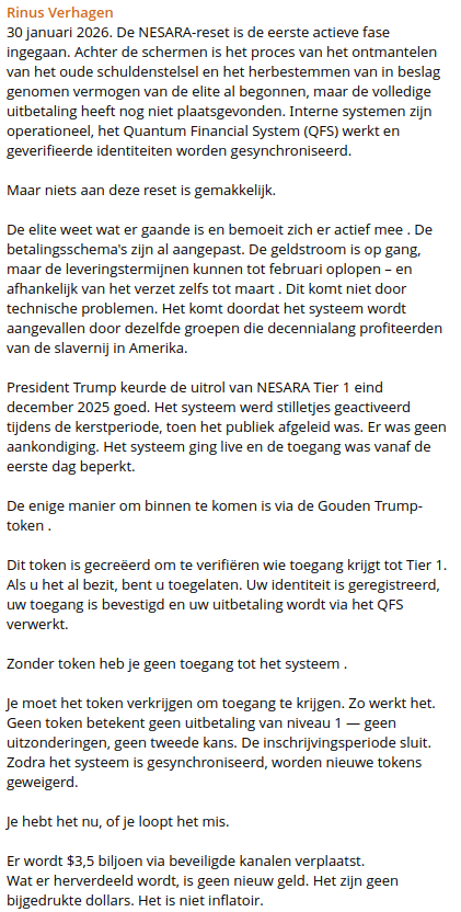 gdisselkoen's tweet image. Ik vind het eigenlijk best knap.
Dit gebeurt allemaal onder onze neus zonder dat we er ook maar iets van merken. Geen krant, geen talkshow die er over rept. Dat zoiets zo zorgvuldig onder de pet gehouden wordt, dat alleen op Telegram er wat over te lezen is.
#gesara #nesara