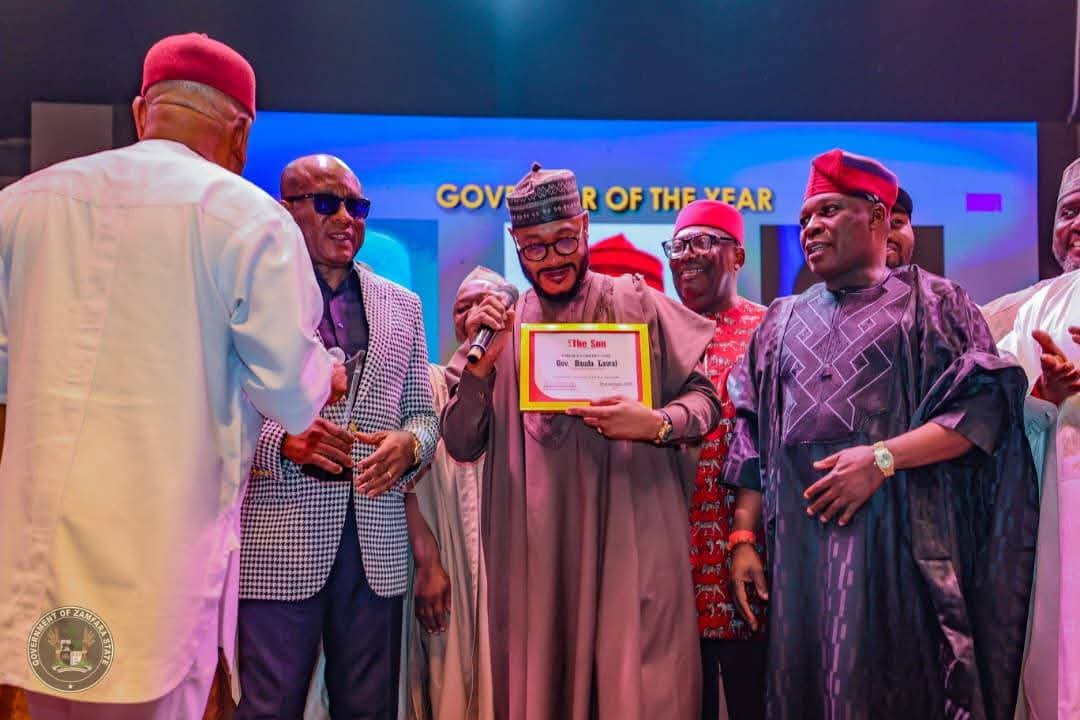 Ismailsiraa's tweet image. PRESS 

Zamfara State Governor, Dauda Lawal, has been honoured with the Sun Newspaper's ‘Best Governor of the Year 2025’ award.

The award was presented to Governor Lawal at the Sun Awards on Saturday, 31 January 2026, at the Expo Convention Centre, Eko Hotels and Suites, Lagos.