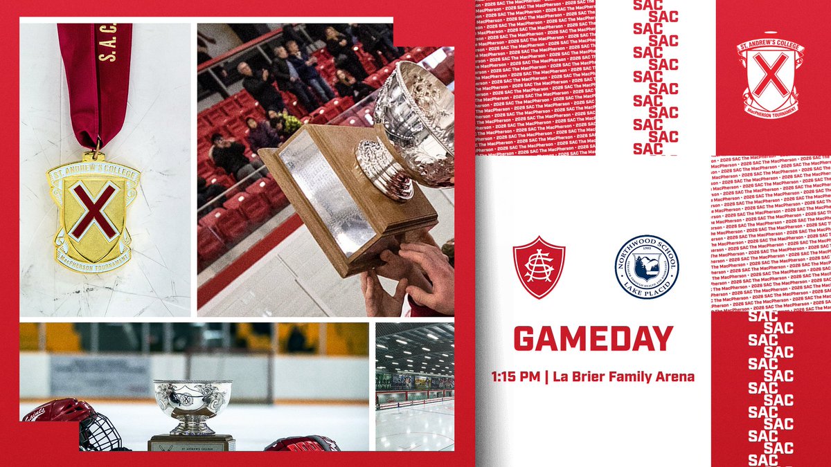 Game 18 of #TheMacPherson has <a href="/sachockey1899/">St. Andrew’s College Hockey</a> taking on @NWS_Hockey in the championship game at La Brier Family Arena.
Watch: youtube.com/@sachockey1899…