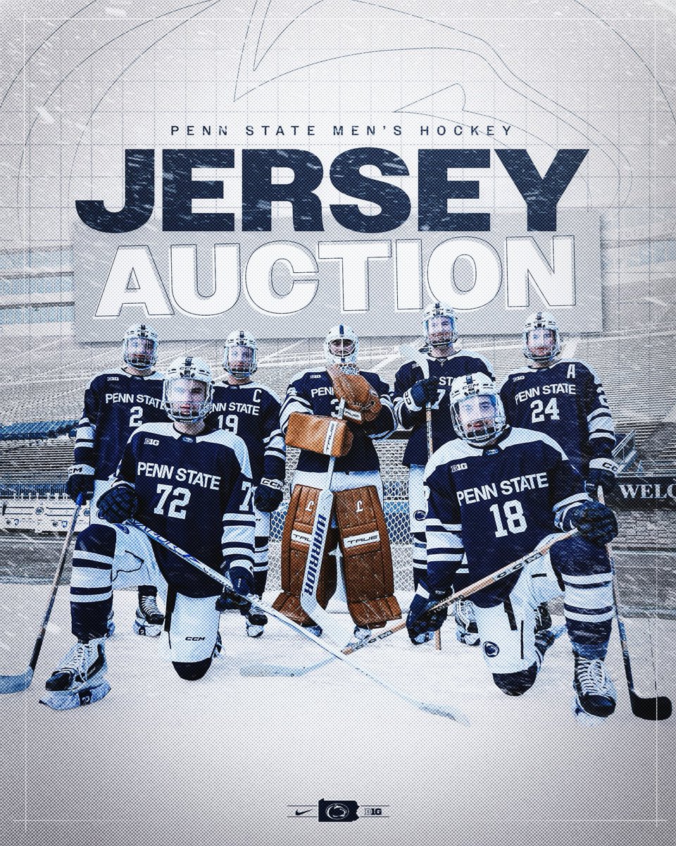 PennStateMHKY's tweet photo. 🚨 AUCTION ALERT 🚨

Now’s your chance to own a piece of history‼️

Our Beaver Stadium specialty jerseys are up for auction, DON’T MISS OUT 🏒🏟️

BID NOW ➡️ https://t.co/hcfTg8PgC8

#WeAre #HockeyValley https://t.co/WmScZczDe6