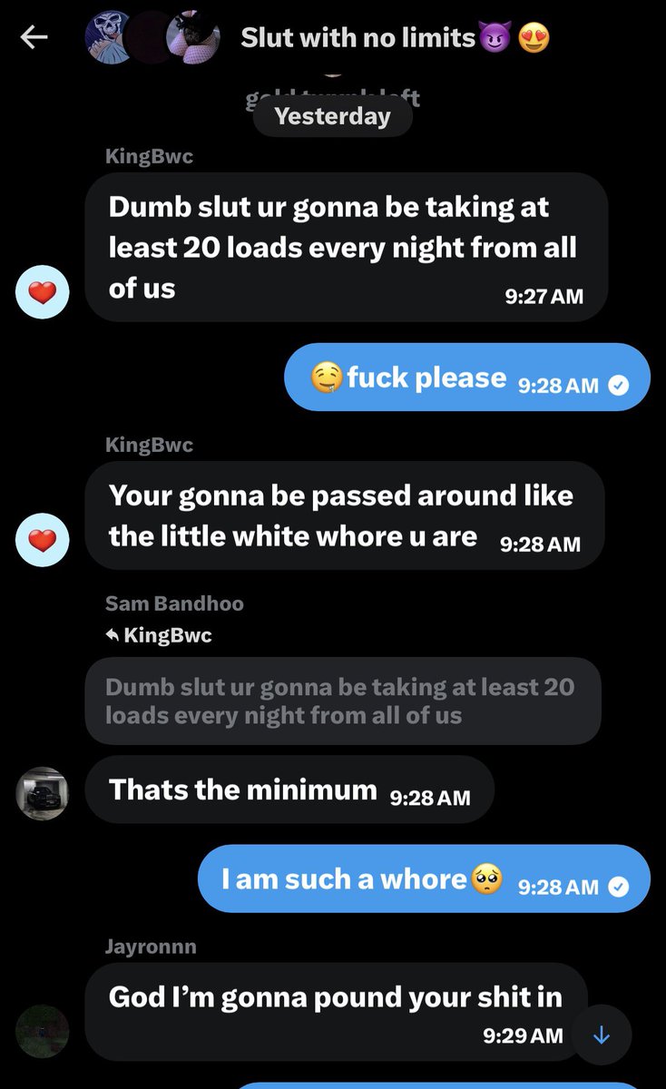 MommyJ3ss27's tweet photo. Any girls wanna be added to a GC with a bunch of guys🙈🫣 #BBCslut
#Snowbunny #BNWO
#QOS #BlackOwned #Gangbang
#Cumdump #UsedSlut #BreedingSlut
#SlutForBBC #PassAroundWhore
#GroupUse #20Loads #CumSlut https://t.co/ZMiZ04x4rh