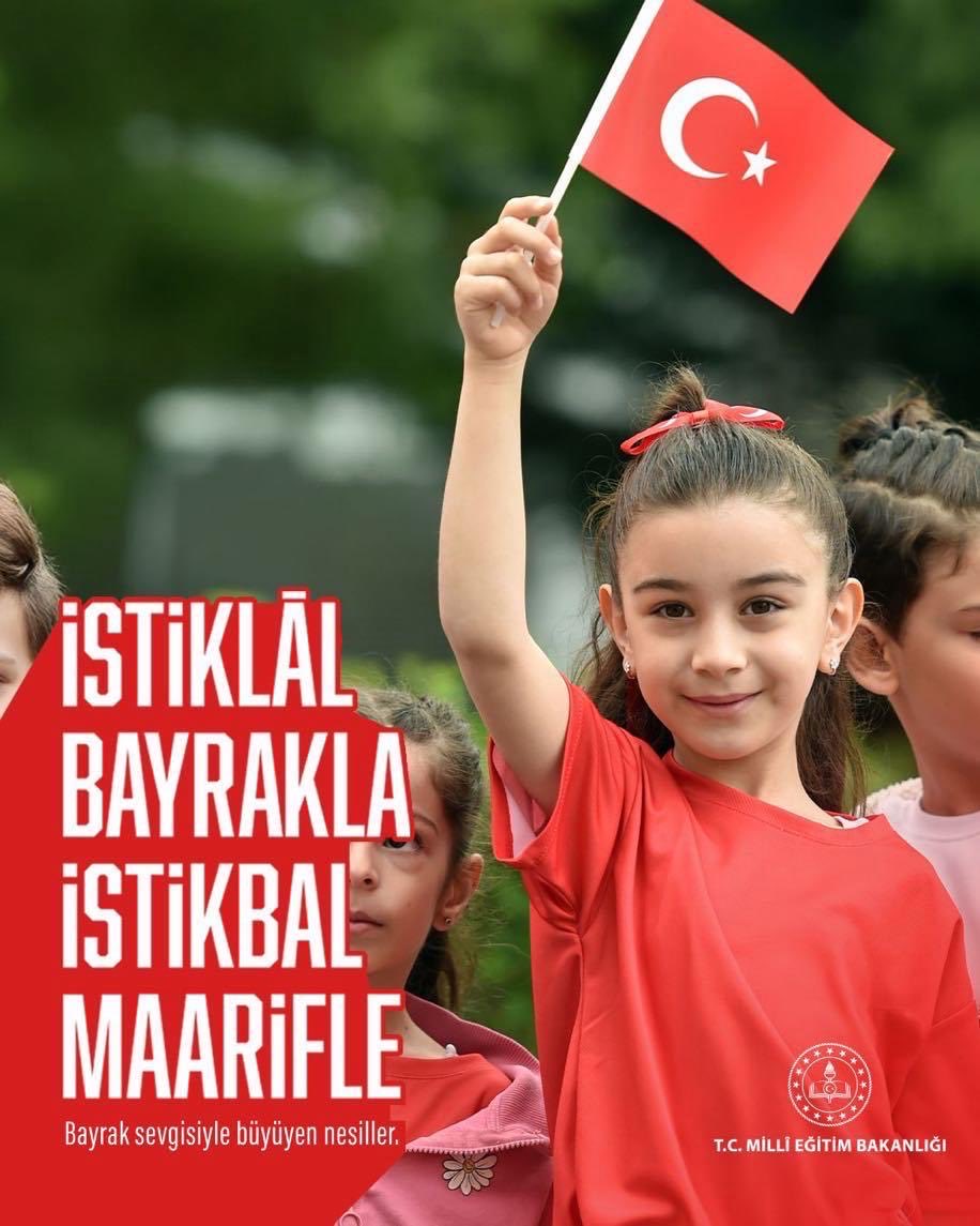 2–6 Şubat 2026 tarihlerinde, ikinci dönemin ilk haftasında okullarımızda bayrağımızın tarihî ve manevi değerini kavratmaya yönelik eğitim ve farkındalık çalışmaları gerçekleştirilecektir. 
“İstiklal Bayrakla, İstikbal Maarifle.”  <a href="/tcmeb/">Millî Eğitim Bakanlığı</a> <a href="/Yusuf__Tekin/">Yusuf Tekin</a>
