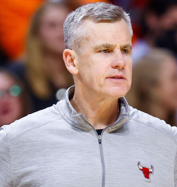 Bullsfans's tweet image. Billy Donovan is the 3rd longest active tenured coach in the NBA.

Record with the Bulls: 195-205.

1 playoff appearance: lost in 5 games.

Jon Scheyer (Duke’s 38 year old coach) rumored to replace Billy this offseason if Bulls make a change.