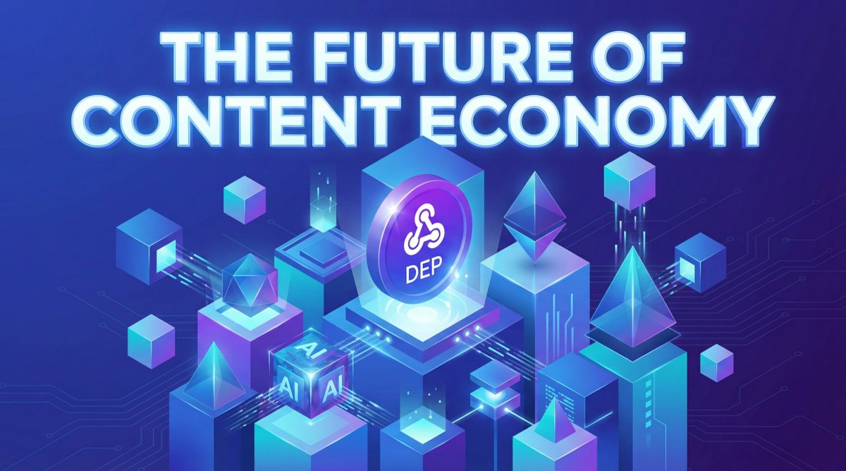 DEPaaS_Labs's tweet photo. Rule for the next content economy: if it cannot be owned, it cannot compound. 
DEP Chain turns content into on chain assets with programmable rights and native settlement for the AI era. The rails are here. #DEPChain #Web3 #ContentFi #AI #Crypto https://t.co/D1LnVDaq8v