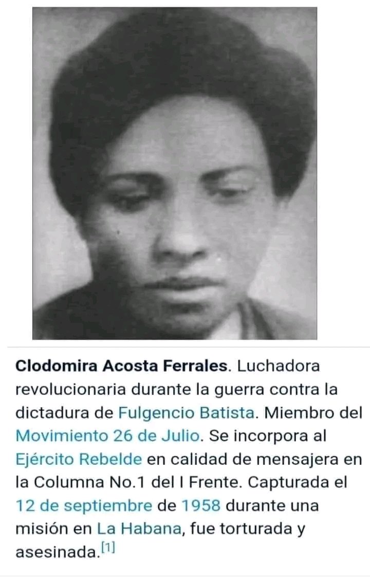 Aniversario 90 del nacimiento  Clodomira Acosta Ferrals, la joven campesina mensajera del Ejército Rebelde
#CubaViveEnSuHistoria