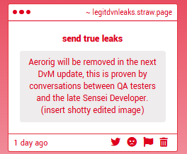 DvNmisinfo's tweet photo. Before he died, Sensei confirmed on a secret server with the QA testers that Aerorig would be deleted. https://t.co/k4BSPLVdMl