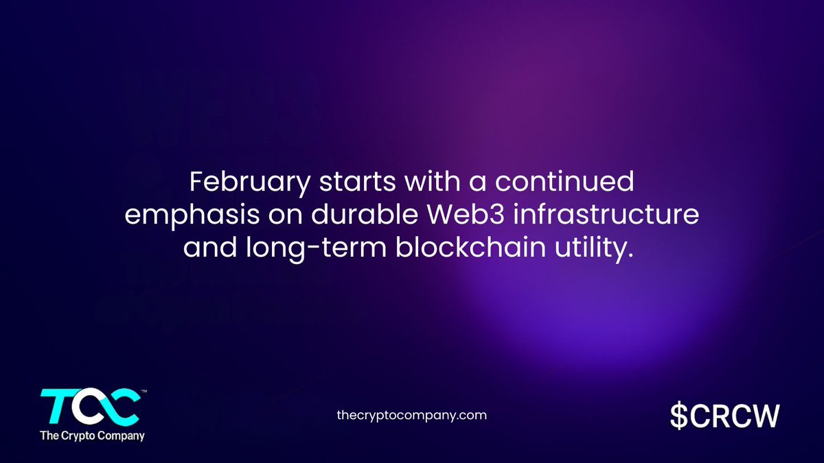 February starts with a continued emphasis on durable Web3 infrastructure and long-term blockchain utility. 

#Blockchain #Web3 $CRCW