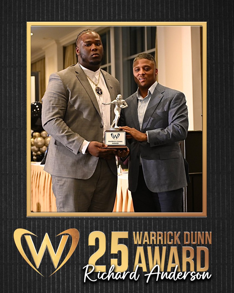 lhsaanetworktv's tweet photo. Congratulations to Richard Anderson on being named the 🏈 @WarrickDunn Award winner for the 2025 season 🏆❗

@LHSAAsports @TheLHSCA @EdnaKarrHS @CatholicLeague_ @CCSdaily @LSUfootball @Lane_Kiffin  #louisiana #football #playeroftheyear https://t.co/pxoNqnbYMj