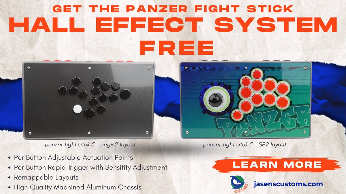 JasensCustoms's tweet photo. The #PanzerFightStick #HallEffect #RapidTrigger system is too good to go unnoticed. So, we're giving the system away for FREE when you buy a #Panzer5 kit.
Influencers talk up the newest shiny thing given to them every day. I could send out free sticks for these disingenuous reviews, but that's not my style. I want to give the COMMUNITY free things. Actual players who want to use the best gear.
https://t.co/5Xd60hkZW7
