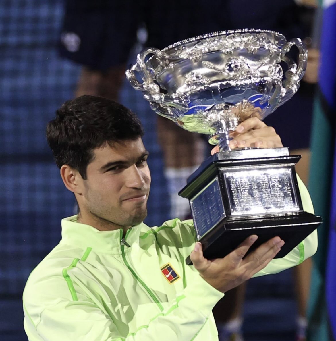 omplambat's tweet photo. Carlos Alcaraz becomes the youngest man to complete the Career Grand Slam.🎾
#CarlosAlcaraz
#AustralianOpen2026 https://t.co/f2U9ZMbQiG