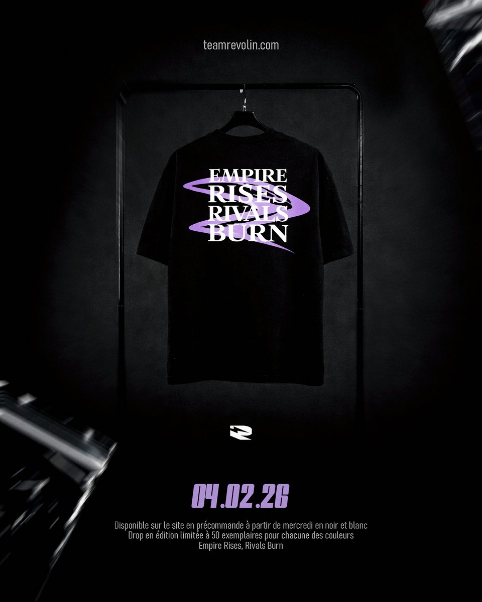 EMPIRE RISES. RIVALS BURN.

Drop limité⚡️

🗓️ 04.02.26
⚫⚪ Noir &amp; Blanc – 50 pièces par couleur
👉 teamrevolin.com

#TeamRevolin #LimitedDrop #Streetwear