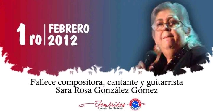 Fallece Sara González Gómez, una de las fundadoras de la Nueva Trova Cubana.
#CubaEsCultura