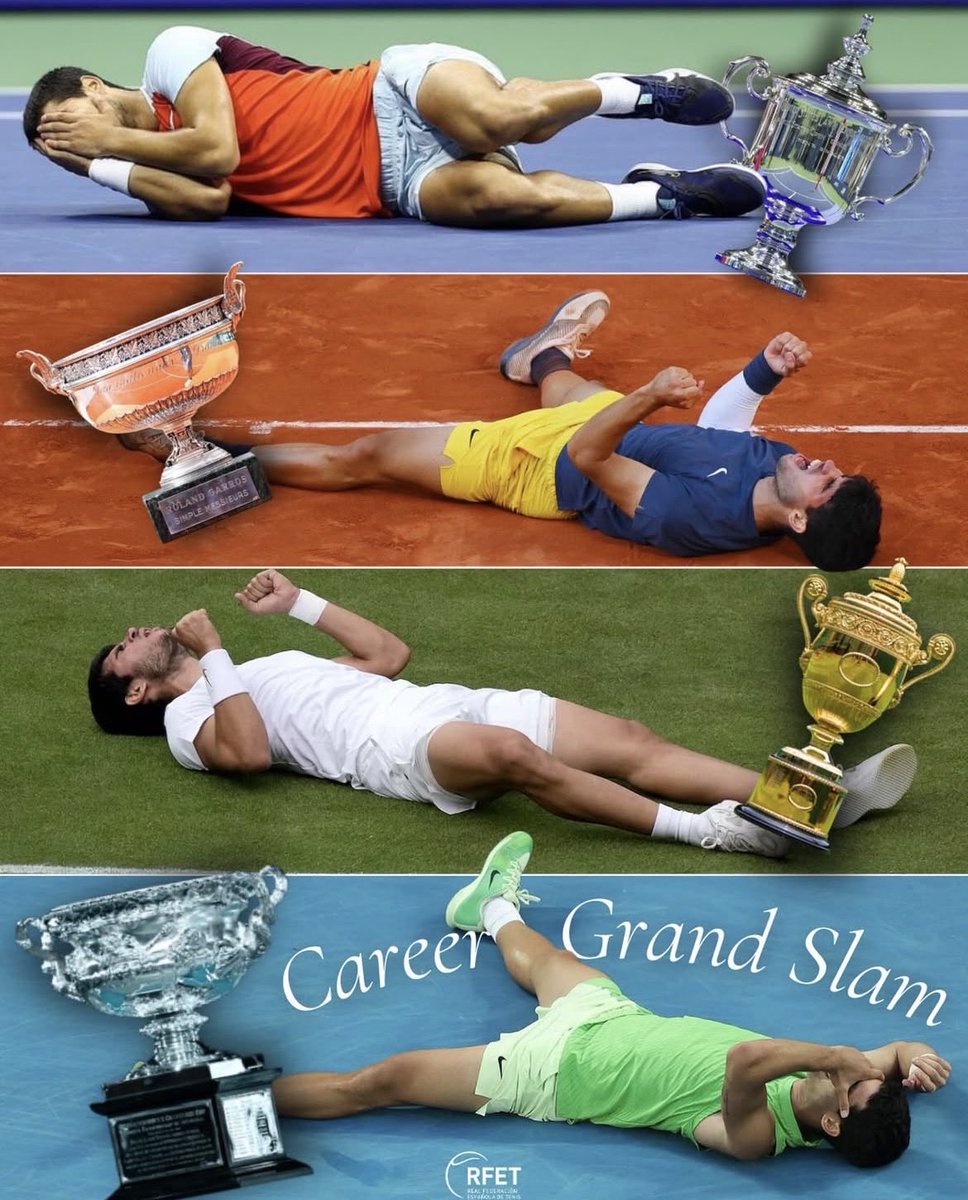 🗣️ “No quiero que me comparen con Nadal ni con nadie, yo todavía soy un niño y ellos ya son profesionales”

Me lo dijo el día que lo conocí, cuando tenía 15 años y era el #500 del ranking.

✨ Siete calendarios después, Alcaraz lo ha conseguido. Con 22 años, ya es incomparable.