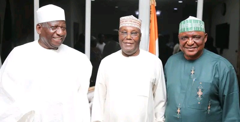 NigAffairs's tweet photo. BREAKING: Former Vice President Atiku Abubakar holds crucial meeting with ADP National Chairman, Yabagi Yusuf Sani, and other senior executives of the party at his Abuja residence.

The meeting, which was held on Saturday at Atiku’s residence, comes on the heels of rumours of an alliance between Peter Obi and Rabiu Kwankwaso to challenge for the ADC presidential ticket against Atiku Abubakar.

ADP National Chairman, Yabagi Yusuf, however, dismissed any likely speculation about the motive of the meeting, saying the engagement was not about a merger with any party, nor was it about recruiting any individual into the ADP.