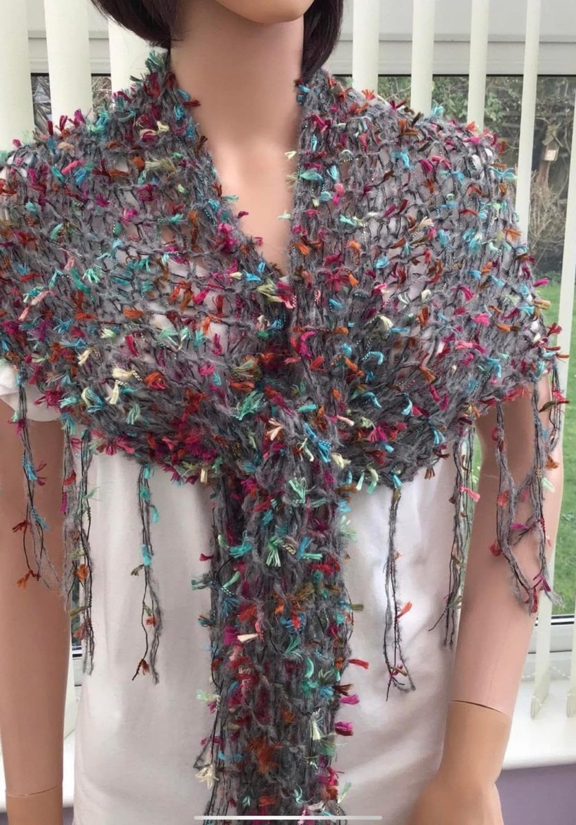 And just like that, it’s February! Hopefully, that means Spring is on the horizon…. I have  a shawl in  grey, with multishades , an unusual, bespoke accessory that could be worn by any age group,  Available now.... etsy.me/3meVgoc #CraftBizParty #UKMakers #Crafthour