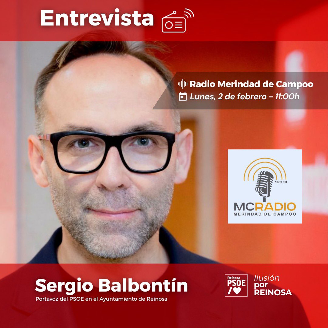 📻 Tras la ruptura del pacto de Gobierno en #Reinosa mañana estaré en los micrófonos de Radio Merindad de Campoo. 

📅 Lunes, 2 de febrero 
🕙 11:00h 

#ReinosaMereceMás ❤️