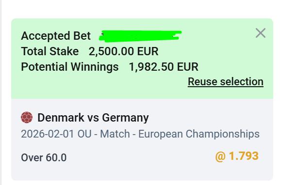 TheRealChePicks's tweet photo. EuroHandball Finale @EHFEURO
Denmark vs Germany
What are your predictions? Who gon win?
Denmark win? Denmark -3.5?
Germany win? Germany +3.5?
Over 60.5 or Under 60.5?
Me myself on over 60.5
#betting #eurohandball #ehf2026 #ehffinale #gambling #ehfeuro2026 #puregreatness