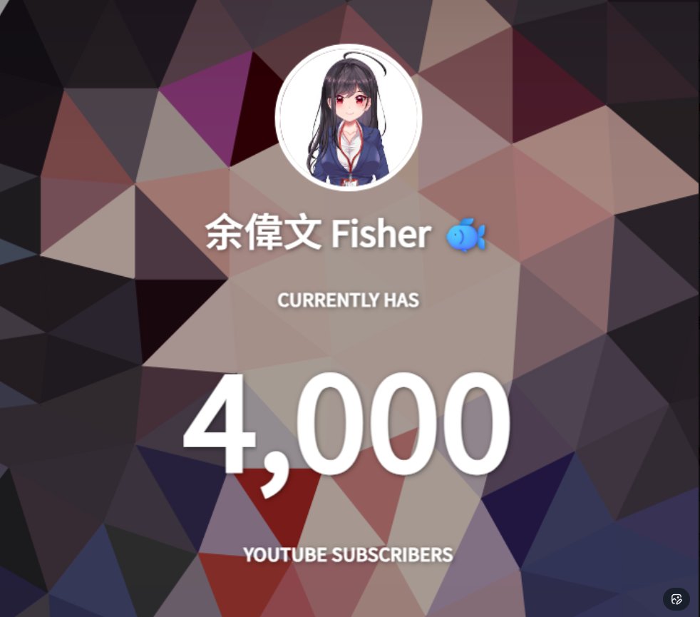 這一步來的雖然有點晚 但謝謝大家
喉嚨炸了  對不起想聽歌的朋友 
感謝所有喜歡我的沙包跟V朋朋 
我要朝5000繼續加油了😍😍

特別感謝今天降落的朋友們菜小姬 珂賽特  波可莉絲 和香 天繪  
KPI 也有你們大大的一臂之力!

今年也請多多指教

我是余偉文，個人勢，沒什麼一技之但長得很正
但很喜歡你們