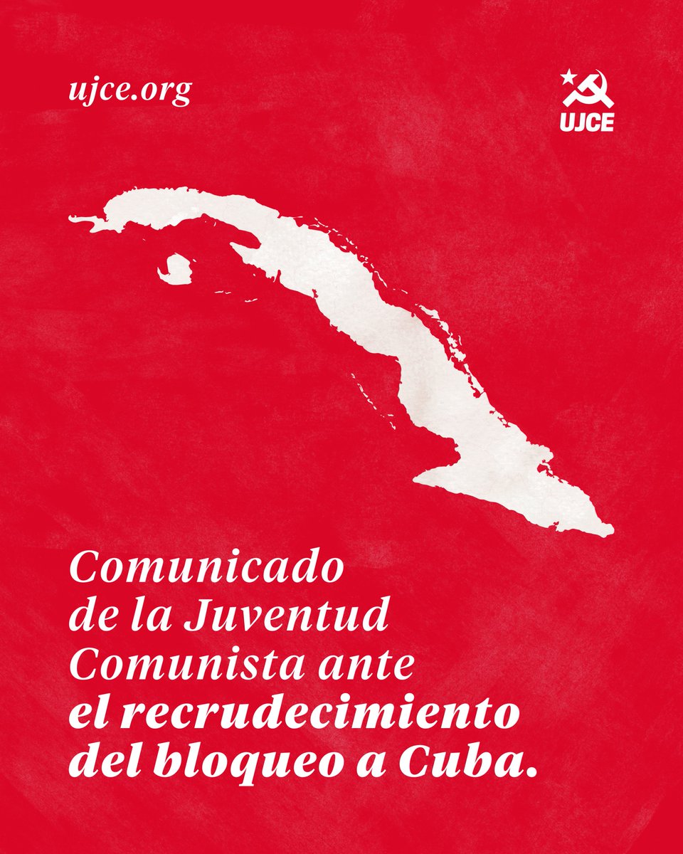 LaUJCE's tweet image. Comunicado de la Juventud Comunista ante el recrudecimiento del bloqueo a Cuba.

🔗 ujce.org/comunicado-de-…