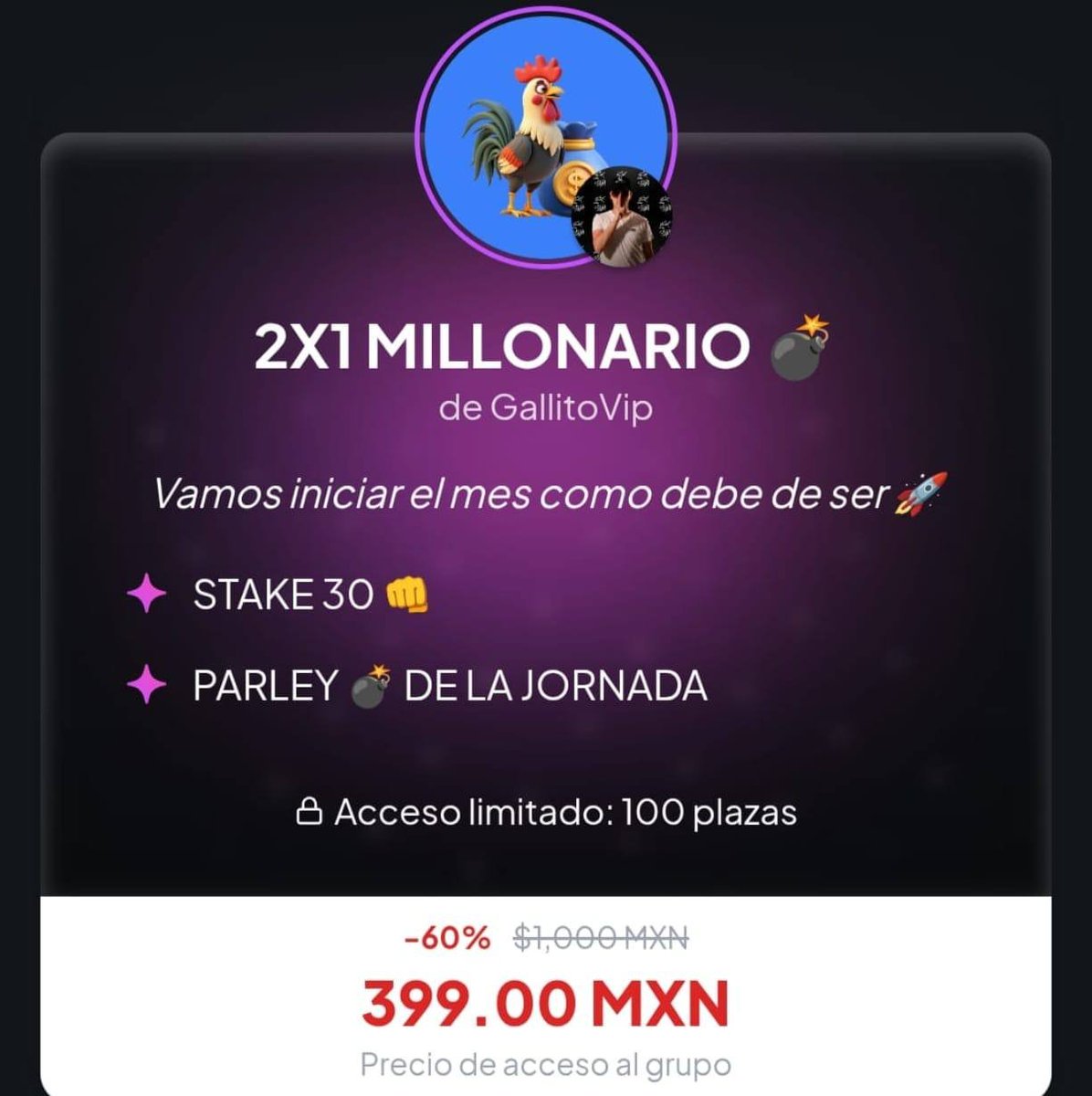reypicks1up's tweet photo. 🔥🎁 +200 ME GUSTA Y RT 🎁🔥

Y LES REGALAMOS ESTE NUEVO GRUPO DEL GALLITO 🐓💣

🚨 SI NO… SE VA EXCLUSIVO VIP 💎🔥

❤️ DA TU ME GUSTA
🔁 RT

📲 DISPONIBLE: https://t.co/yh6834NIsv https://t.co/f7FsMRHfOq