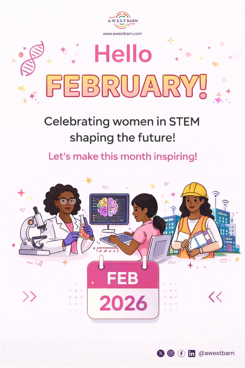 Hello February 💗
A new month to spotlight brilliant African women shaping STEM and the future.

#AWESTBARN #WomenInSTEM #AfricanWomenInSTEM #STEMCareers
#FebruaryInSTEM